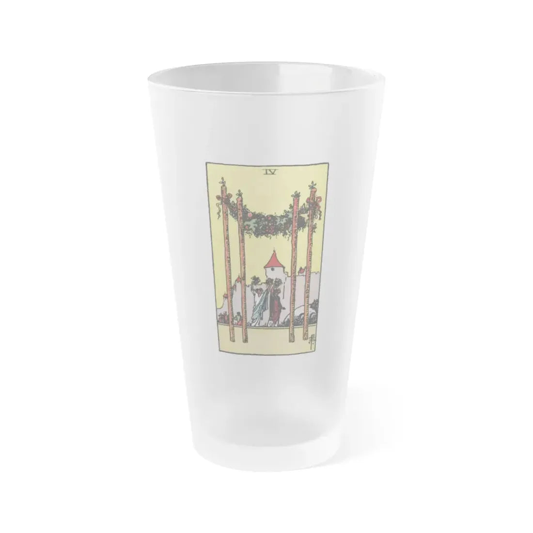 The 4 of Wands (Tarot Card) Frosted Pint Glass 16oz Default Title - Go Mug Yourself
