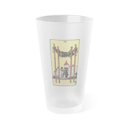 The 4 of Wands (Tarot Card) Frosted Pint Glass 16oz Default Title - Go Mug Yourself