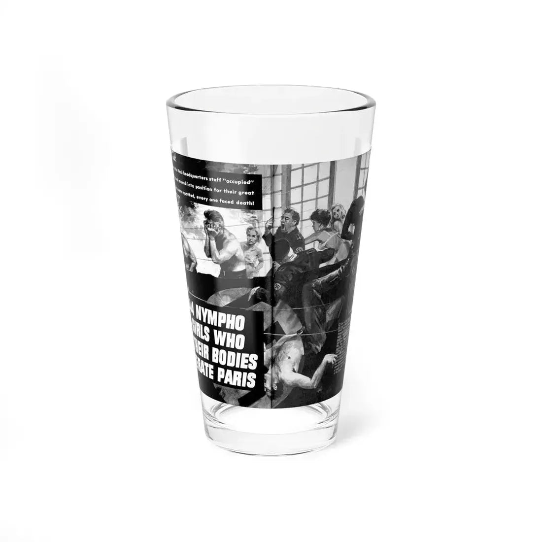 The 44 Nympho Call-Girls Who Gave Their Bodies To Liberate Paris, Man's Best, June 1966 (Magazine Illustration) Pint Glass 16oz 16oz - Go Mug Yourself