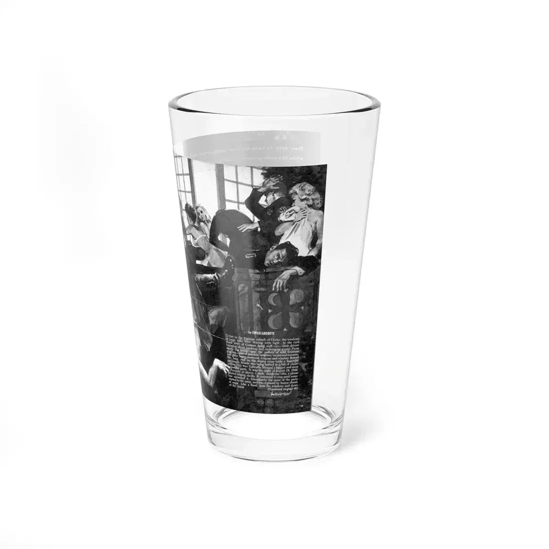 The 44 Nympho Call-Girls Who Gave Their Bodies To Liberate Paris, Man's Best, June 1966 (Magazine Illustration) Pint Glass 16oz - Go Mug Yourself