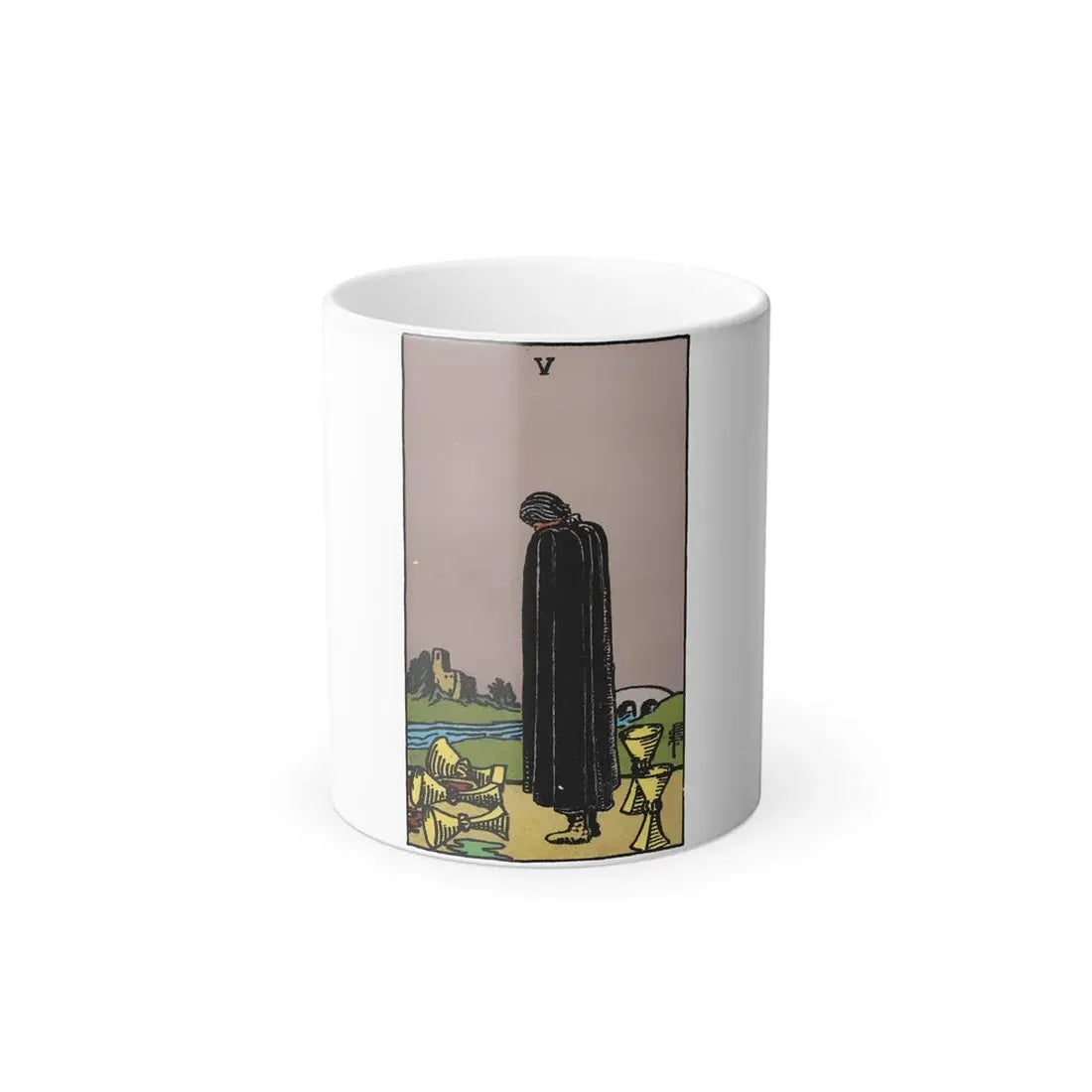 The 5 of Cups (Tarot Card) Color Changing Mug 11oz - Go Mug Yourself