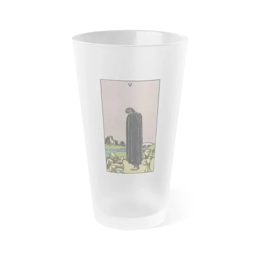 The 5 of Cups (Tarot Card) Frosted Pint Glass 16oz Default Title - Go Mug Yourself