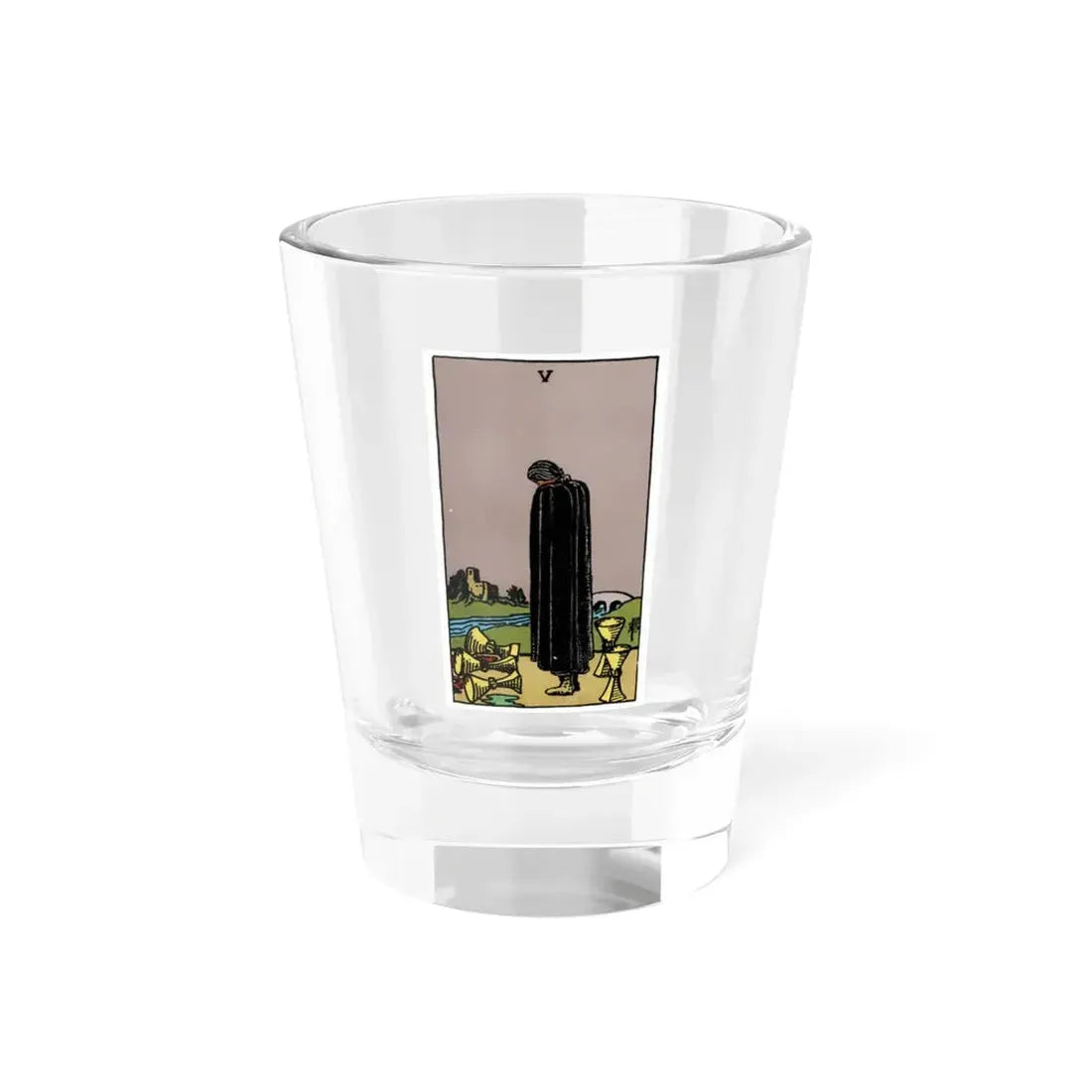 The 5 of Cups (Tarot Card) Shot Glass 1.5oz 1.5oz - Go Mug Yourself