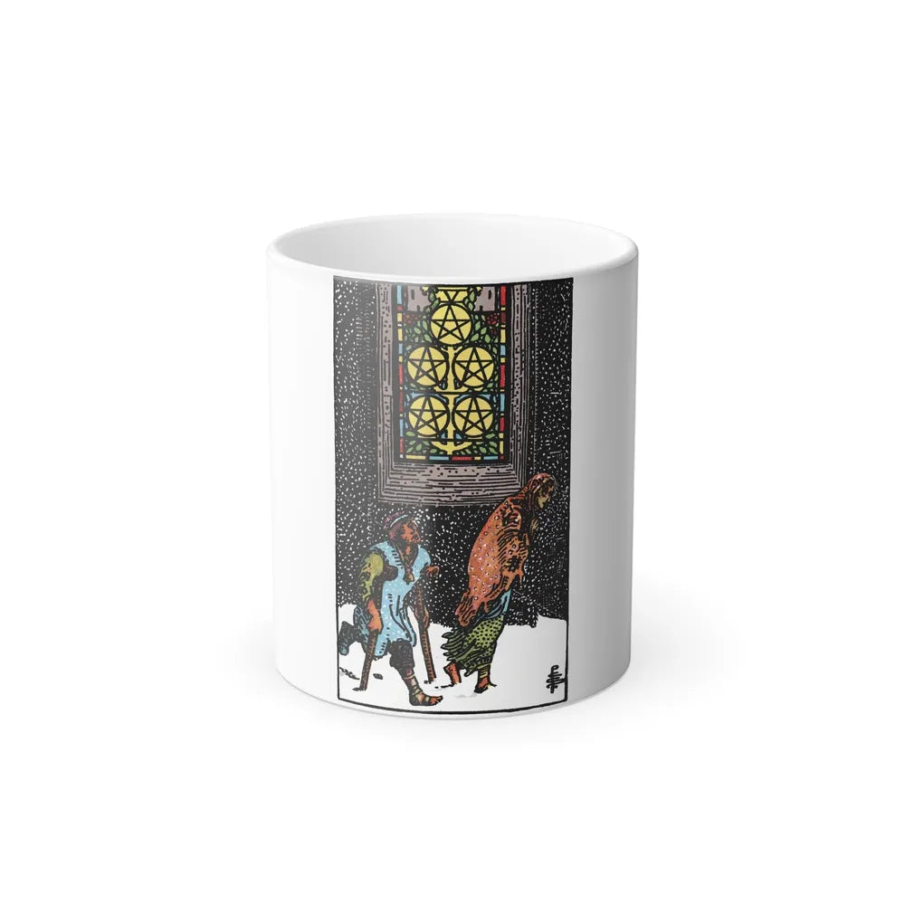 The 5 of Pentacles (Tarot Card) Color Changing Mug 11oz-11oz-Go Mug Yourself