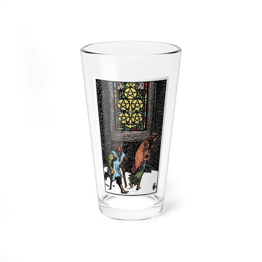The 5 of Pentacles (Tarot Card) Pint Glass 16oz 16oz - Go Mug Yourself