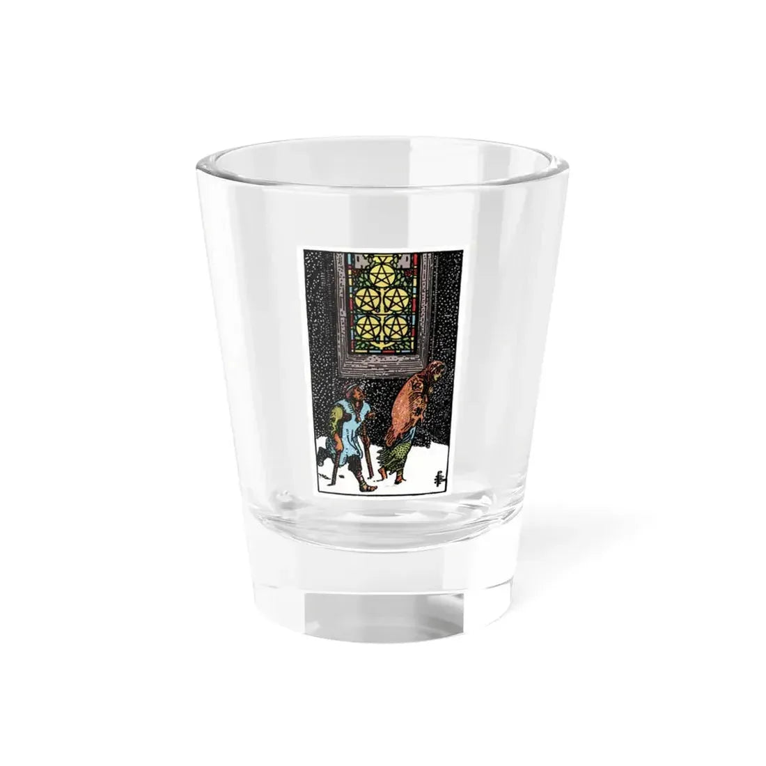 The 5 of Pentacles (Tarot Card) Shot Glass 1.5oz 1.5oz - Go Mug Yourself
