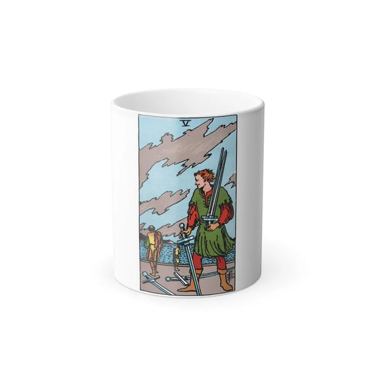 The 5 of Swords (Tarot Card) Color Changing Mug 11oz-11oz-Go Mug Yourself