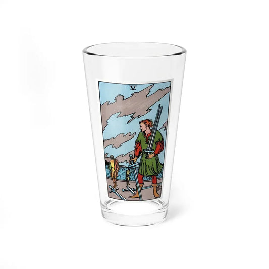 The 5 of Swords (Tarot Card) Pint Glass 16oz 16oz - Go Mug Yourself
