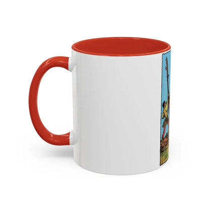 The 5 of Wands (Tarot Card) Accent Coffee Mug - Go Mug Yourself
