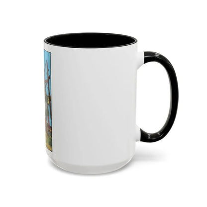 The 5 of Wands (Tarot Card) Accent Coffee Mug - Go Mug Yourself