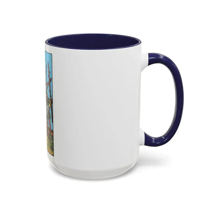 The 5 of Wands (Tarot Card) Accent Coffee Mug - Go Mug Yourself