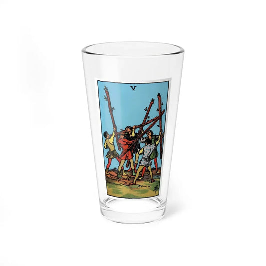 The 5 of Wands (Tarot Card) Pint Glass 16oz 16oz - Go Mug Yourself