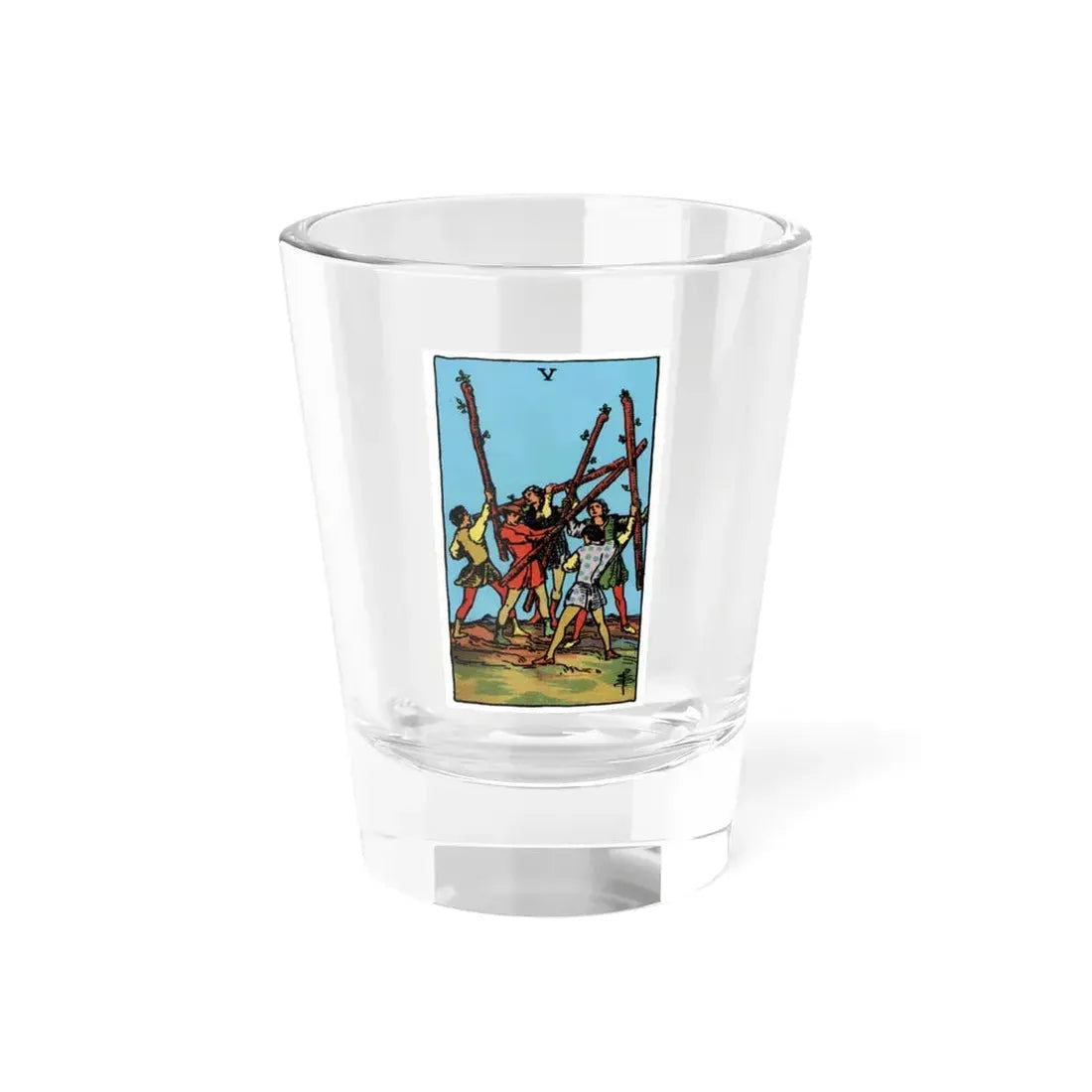 The 5 of Wands (Tarot Card) Shot Glass 1.5oz 1.5oz - Go Mug Yourself