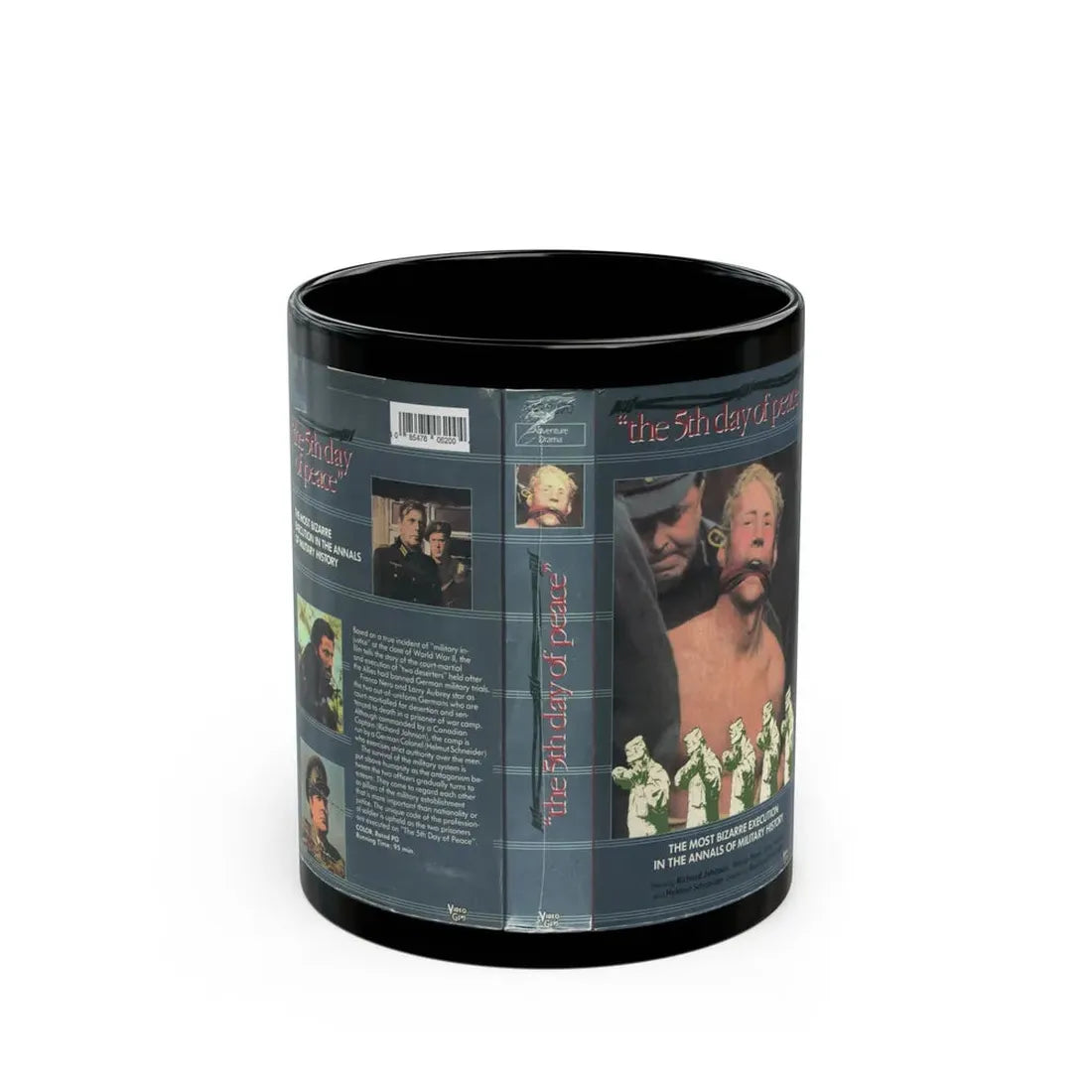 THE 5TH DAY OF PEACE VIDEO GEMS THE MOST BIZARRE EXECUTION IN THE ANNALS OF HISTORY (VHS COVER) - Black Coffee Mug 11oz - Go Mug Yourself