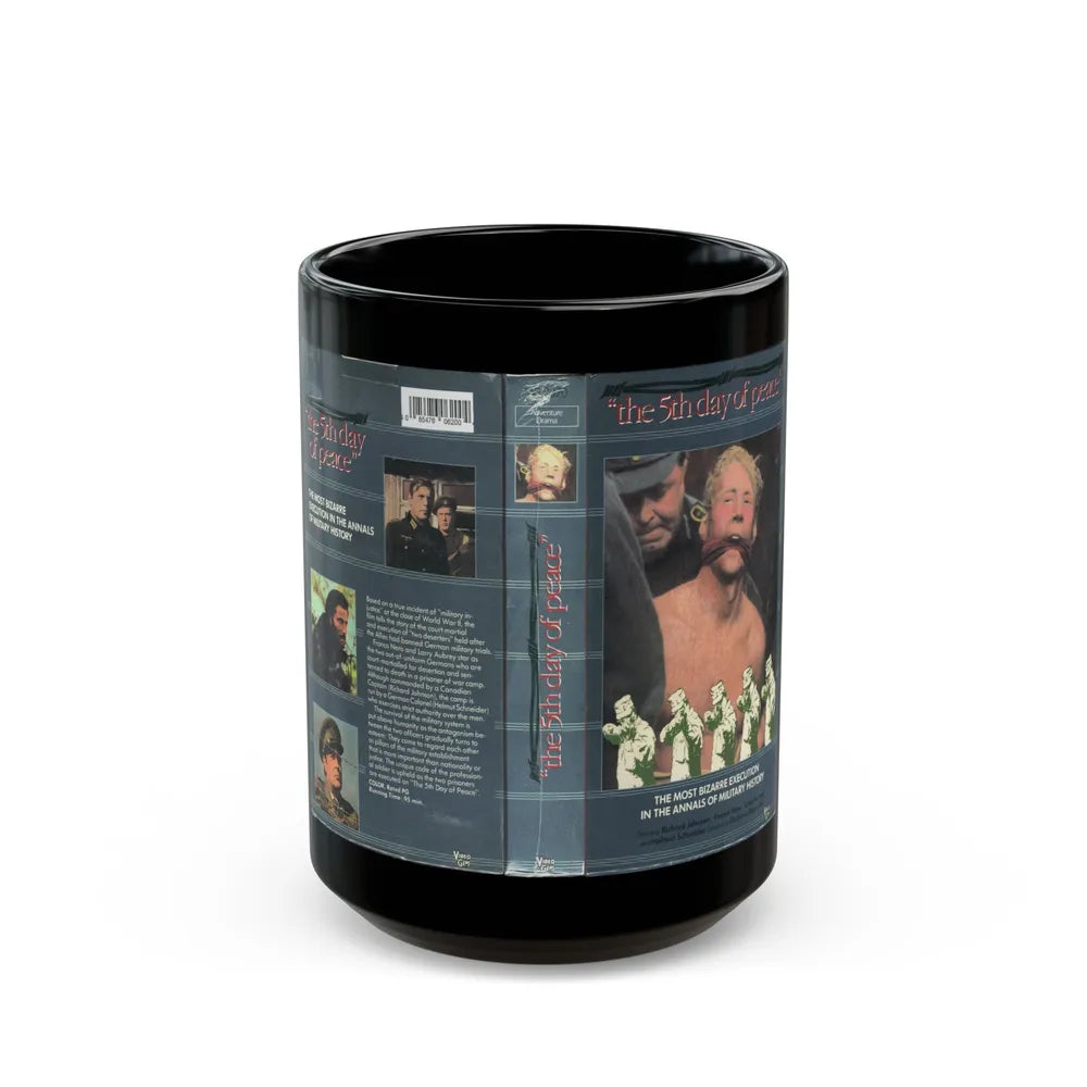 THE 5TH DAY OF PEACE VIDEO GEMS THE MOST BIZARRE EXECUTION IN THE ANNALS OF HISTORY (VHS COVER) - Black Coffee Mug-15oz-Go Mug Yourself