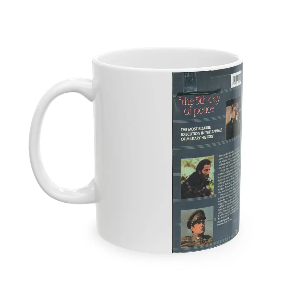 THE 5TH DAY OF PEACE VIDEO GEMS THE MOST BIZARRE EXECUTION IN THE ANNALS OF HISTORY (VHS COVER) - White Coffee Mug-Go Mug Yourself