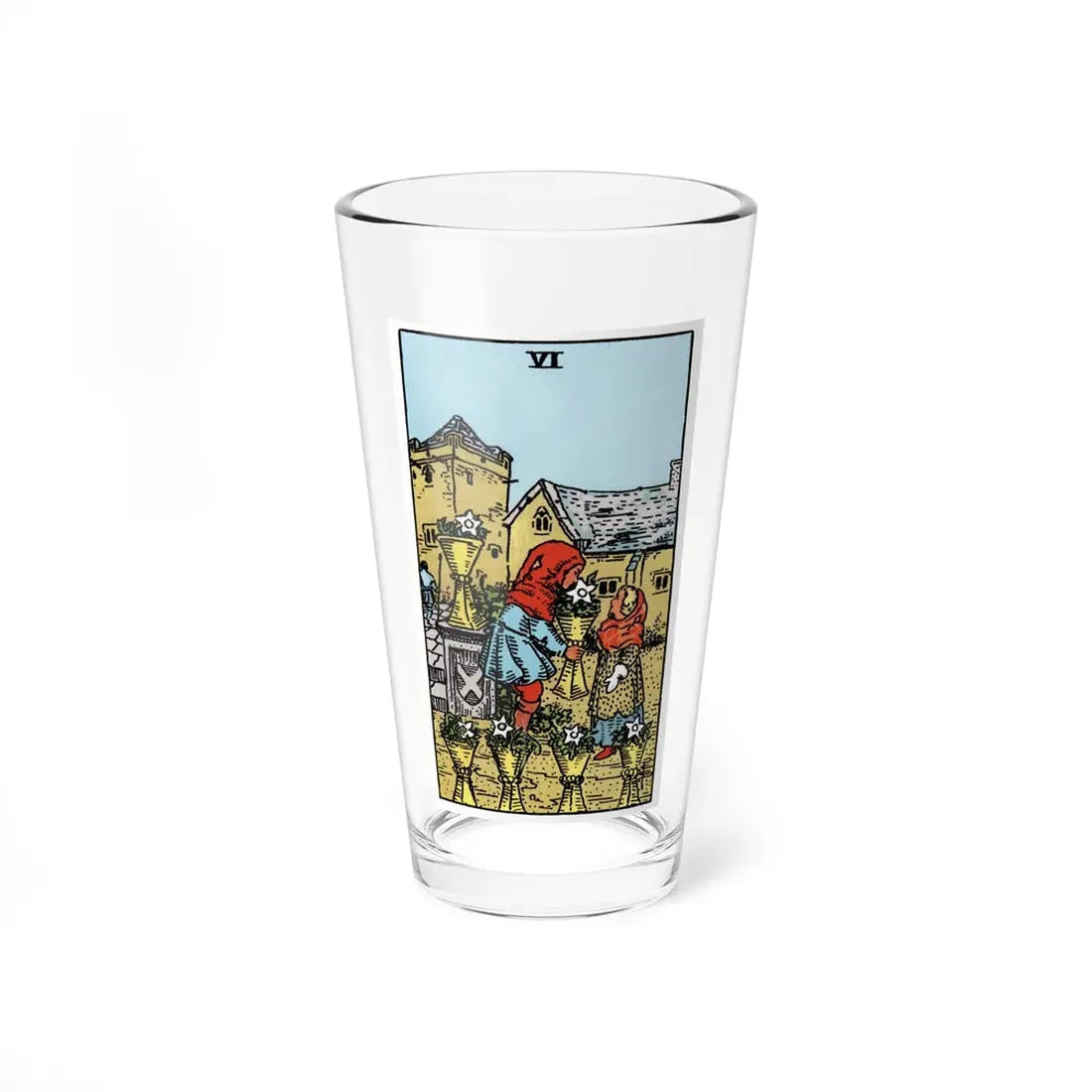 The 6 of Cups (Tarot Card) Pint Glass 16oz - Go Mug Yourself