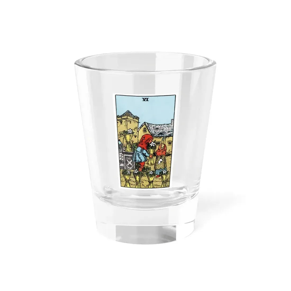 The 6 of Cups (Tarot Card) Shot Glass 1.5oz 1.5oz - Go Mug Yourself