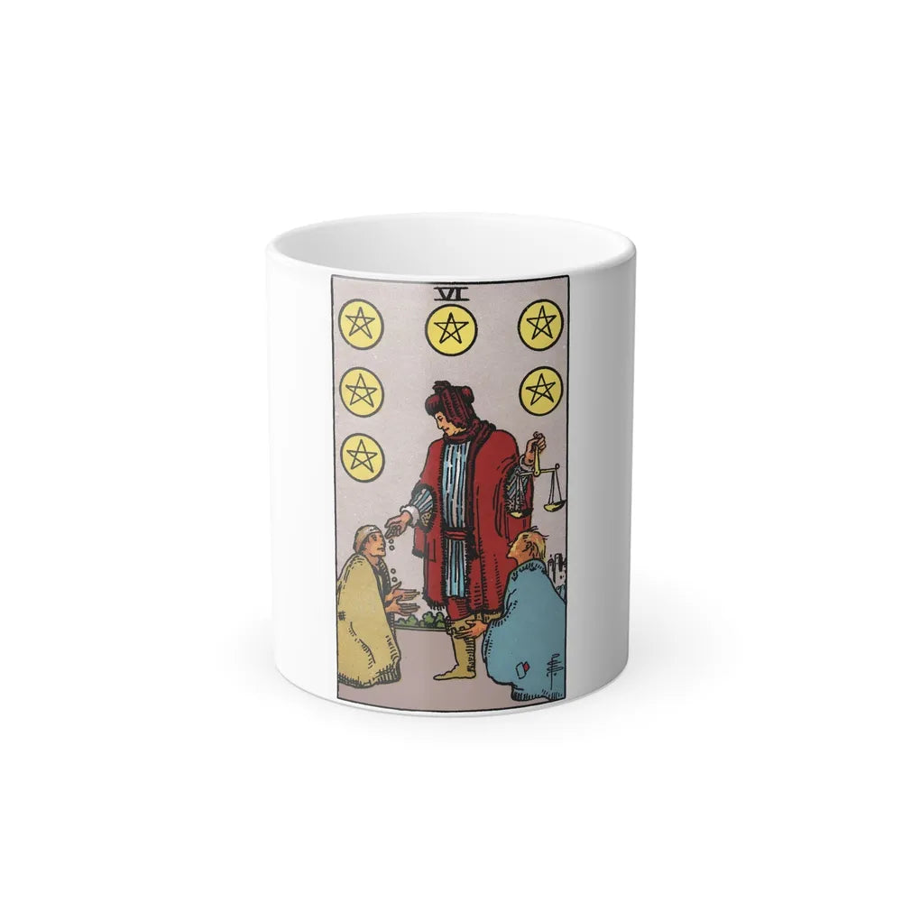 The 6 of Pentacles (Tarot Card) Color Changing Mug 11oz-11oz-Go Mug Yourself