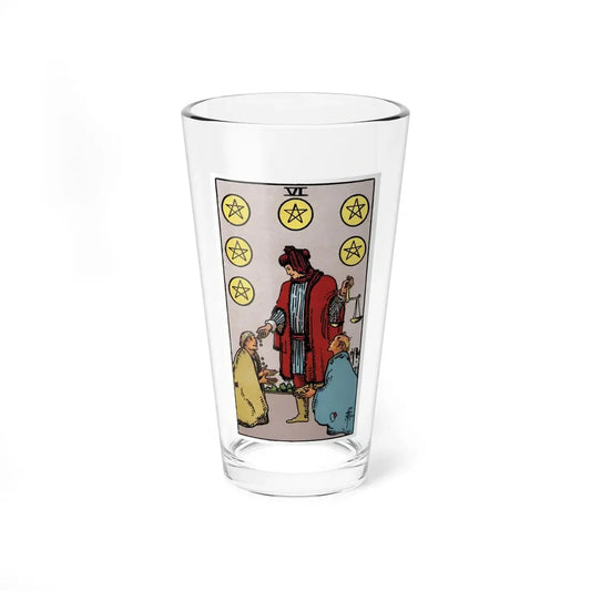 The 6 of Pentacles (Tarot Card) Pint Glass 16oz 16oz - Go Mug Yourself