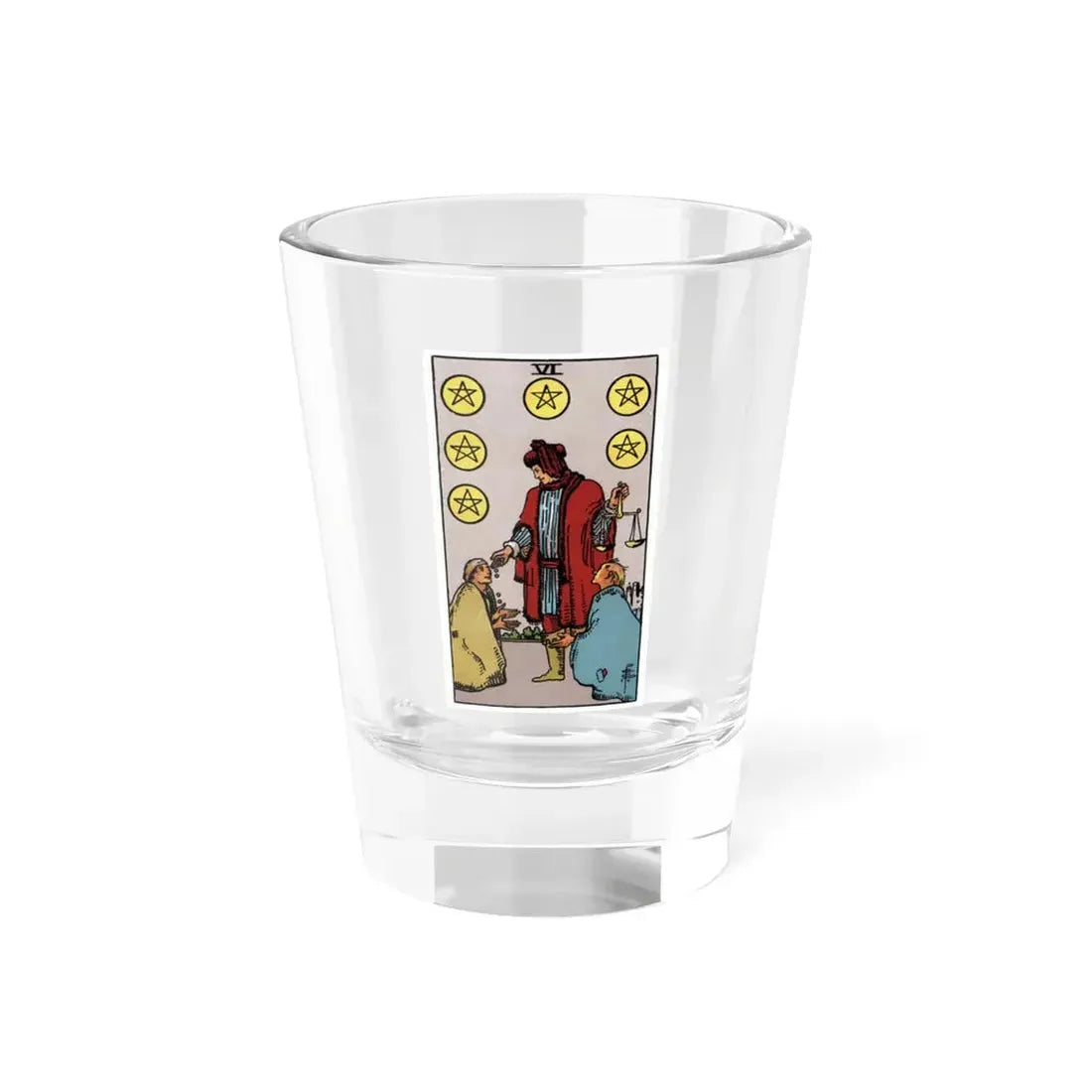 The 6 of Pentacles (Tarot Card) Shot Glass 1.5oz 1.5oz - Go Mug Yourself