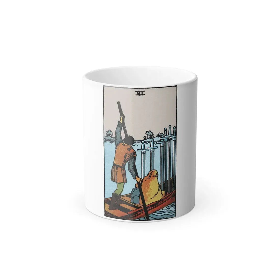 The 6 of Swords (Tarot Card) Color Changing Mug 11oz 11oz - Go Mug Yourself