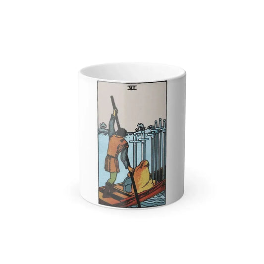 The 6 of Swords (Tarot Card) Color Changing Mug 11oz 11oz - Go Mug Yourself