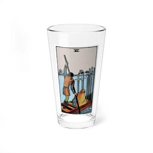 The 6 of Swords (Tarot Card) Pint Glass 16oz-16oz-Go Mug Yourself