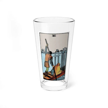 The 6 of Swords (Tarot Card) Pint Glass 16oz 16oz - Go Mug Yourself