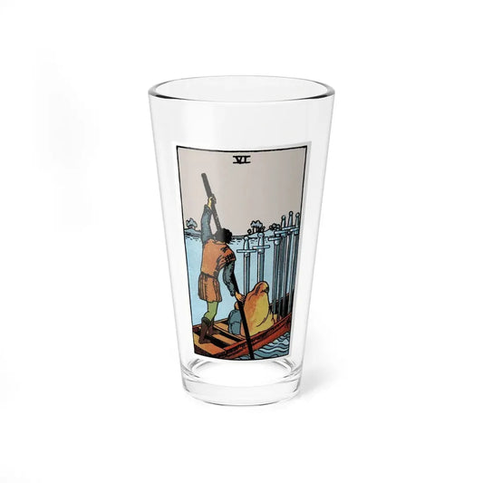 The 6 of Swords (Tarot Card) Pint Glass 16oz 16oz - Go Mug Yourself