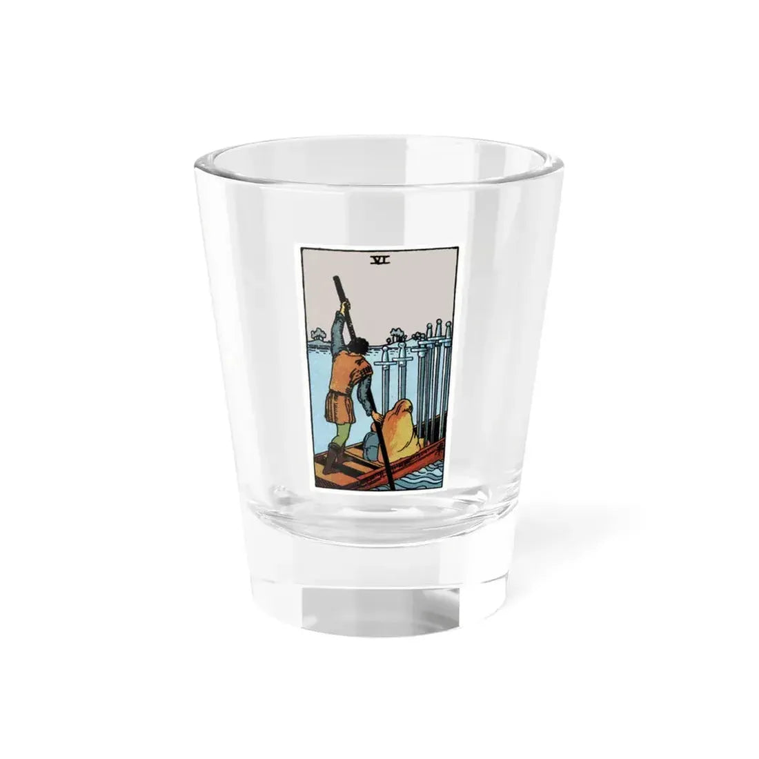 The 6 of Swords (Tarot Card) Shot Glass 1.5oz 1.5oz - Go Mug Yourself