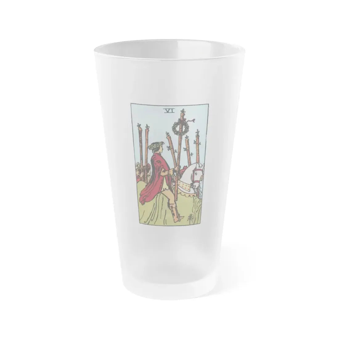 The 6 of Wands (Tarot Card) Frosted Pint Glass 16oz Default Title - Go Mug Yourself