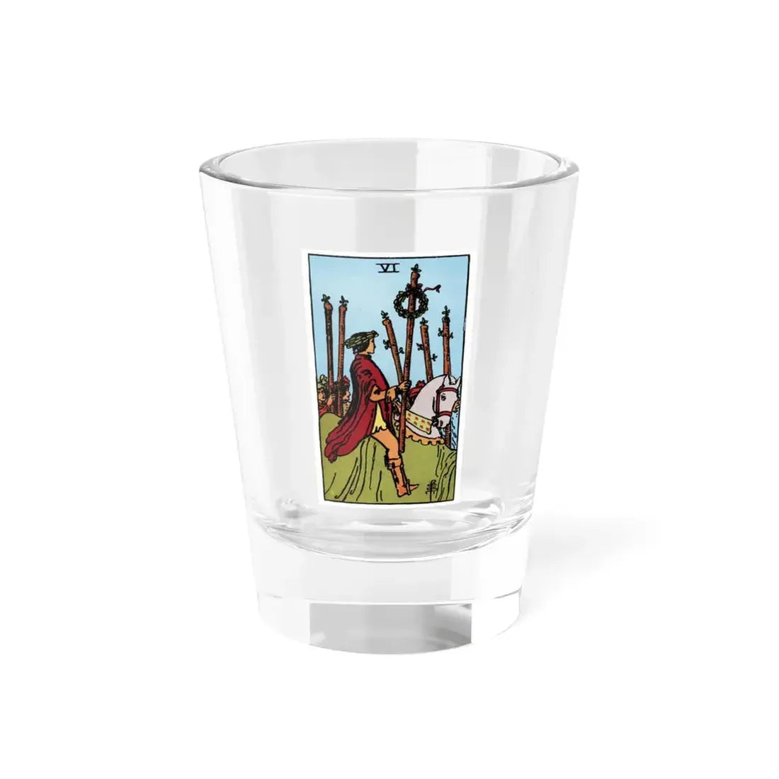 The 6 of Wands (Tarot Card) Shot Glass 1.5oz 1.5oz - Go Mug Yourself
