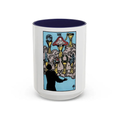 The 7 of Cups (Tarot Card) Accent Coffee Mug 15oz Navy - Go Mug Yourself