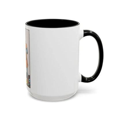 The 7 of Pentacles (Tarot Card) Accent Coffee Mug - Go Mug Yourself