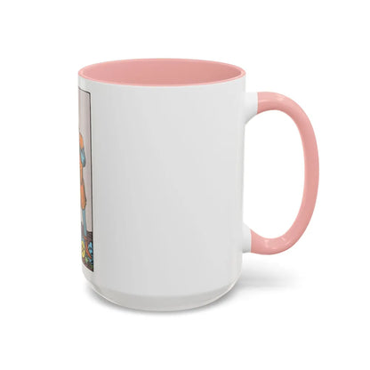The 7 of Pentacles (Tarot Card) Accent Coffee Mug-Go Mug Yourself
