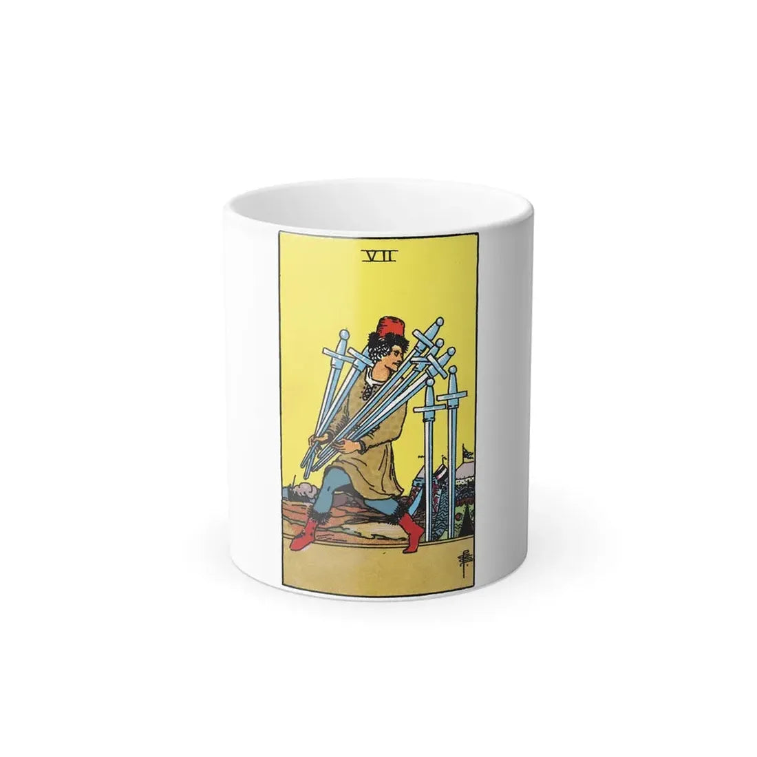 The 7 of Swords (Tarot Card) Color Changing Mug 11oz 11oz - Go Mug Yourself