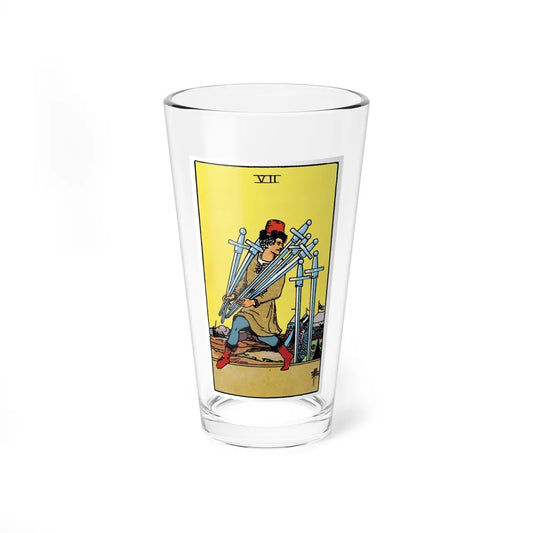 The 7 of Swords (Tarot Card) Pint Glass 16oz-16oz-Go Mug Yourself