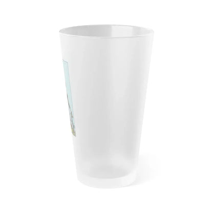 The 7 of Wands (Tarot Card) Frosted Pint Glass 16oz - Go Mug Yourself