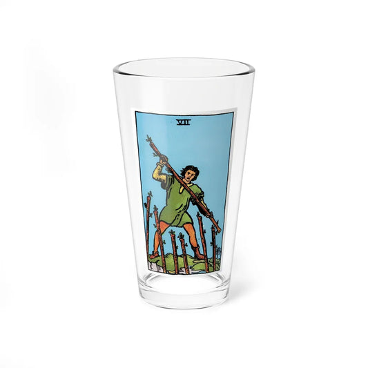 The 7 of Wands (Tarot Card) Pint Glass 16oz-16oz-Go Mug Yourself