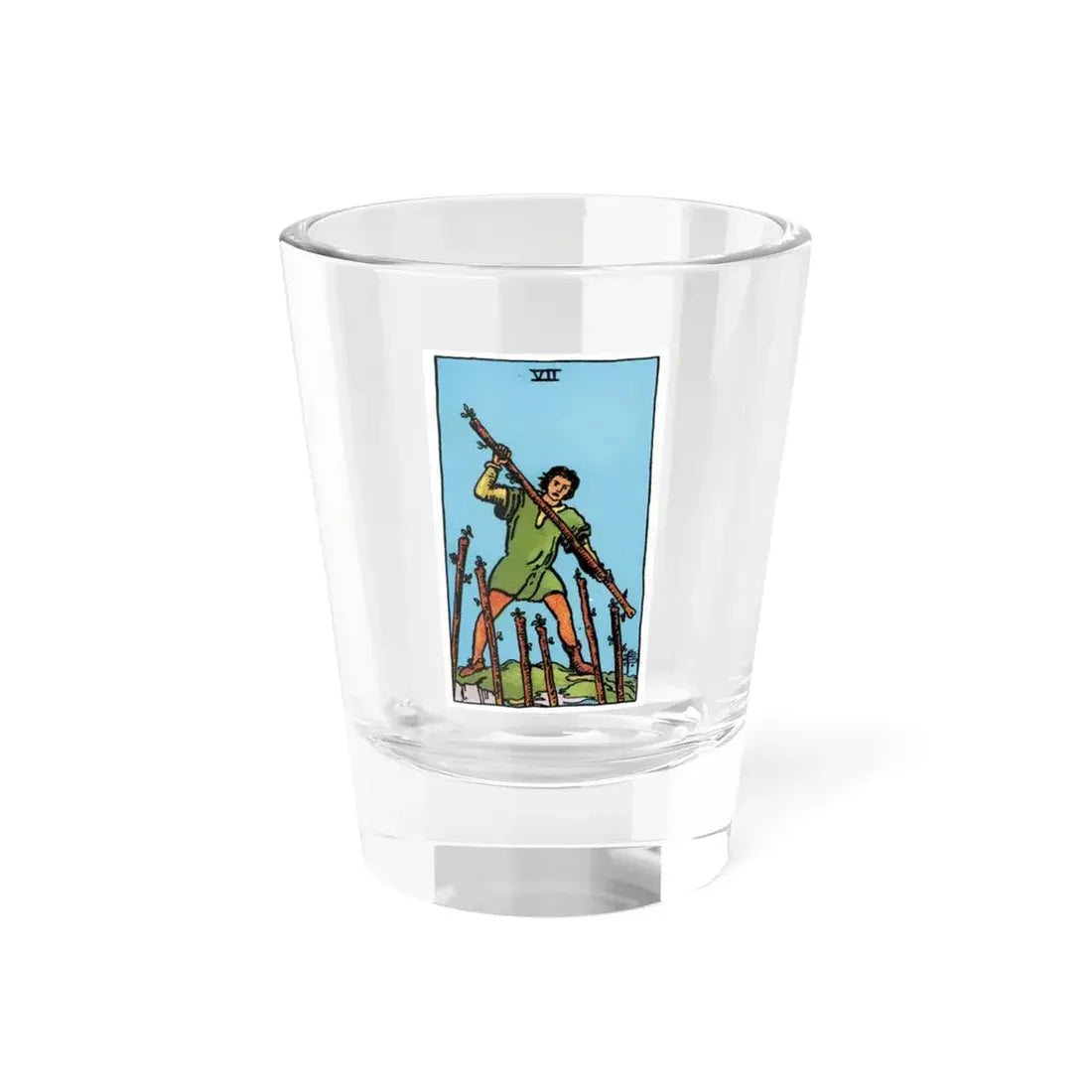 The 7 of Wands (Tarot Card) Shot Glass 1.5oz 1.5oz - Go Mug Yourself