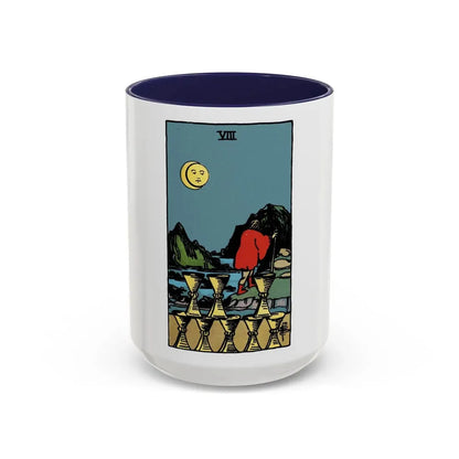 The 8 of Cups (Tarot Card) Accent Coffee Mug 15oz Navy - Go Mug Yourself