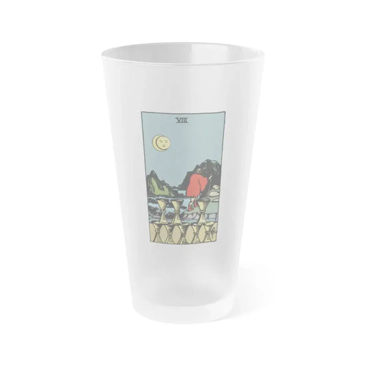 The 8 of Cups (Tarot Card) Frosted Pint Glass 16oz Default Title - Go Mug Yourself