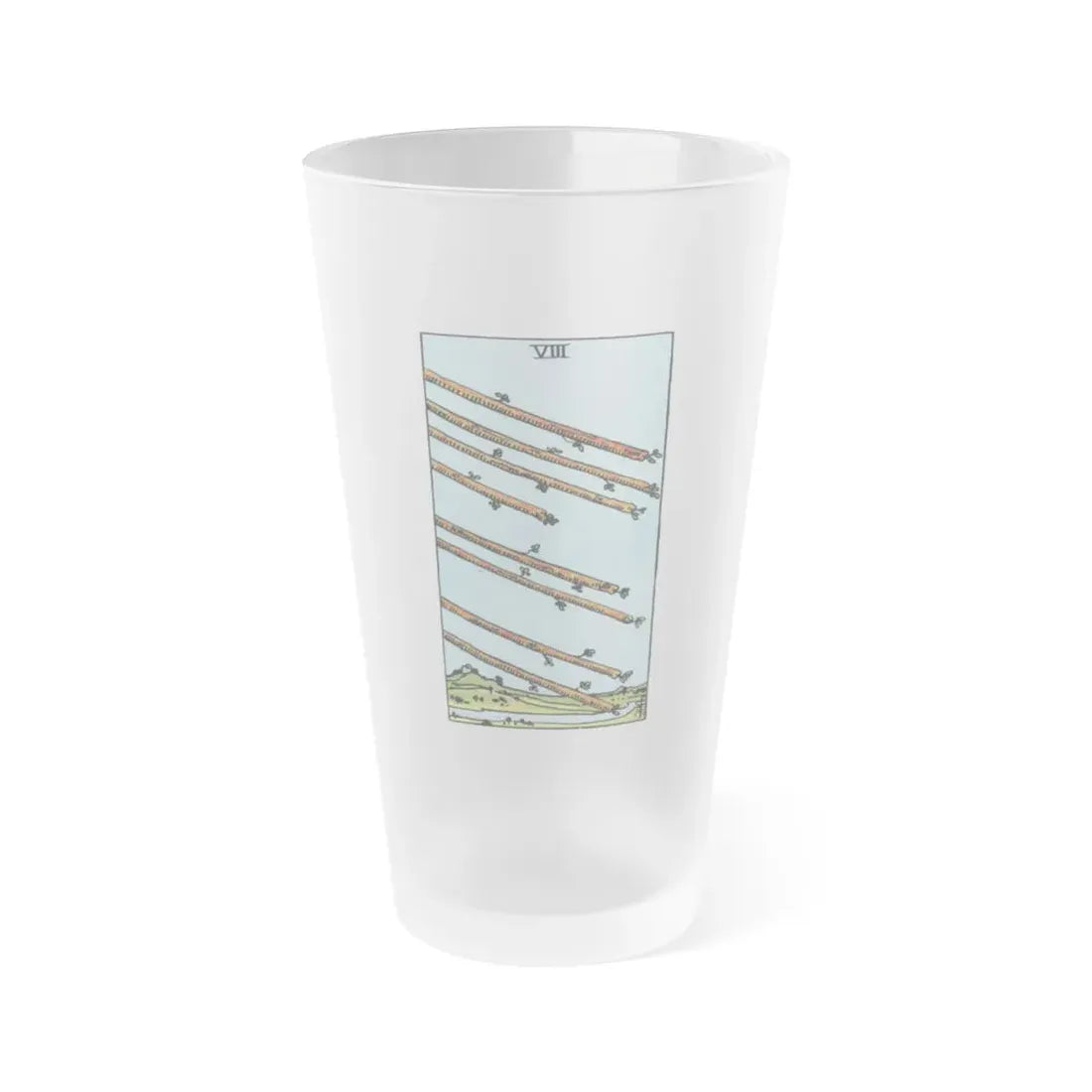 The 8 of Wands (Tarot Card) Frosted Pint Glass 16oz Default Title - Go Mug Yourself