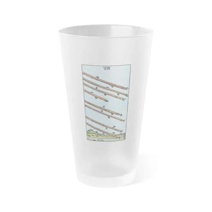 The 8 of Wands (Tarot Card) Frosted Pint Glass 16oz-Go Mug Yourself