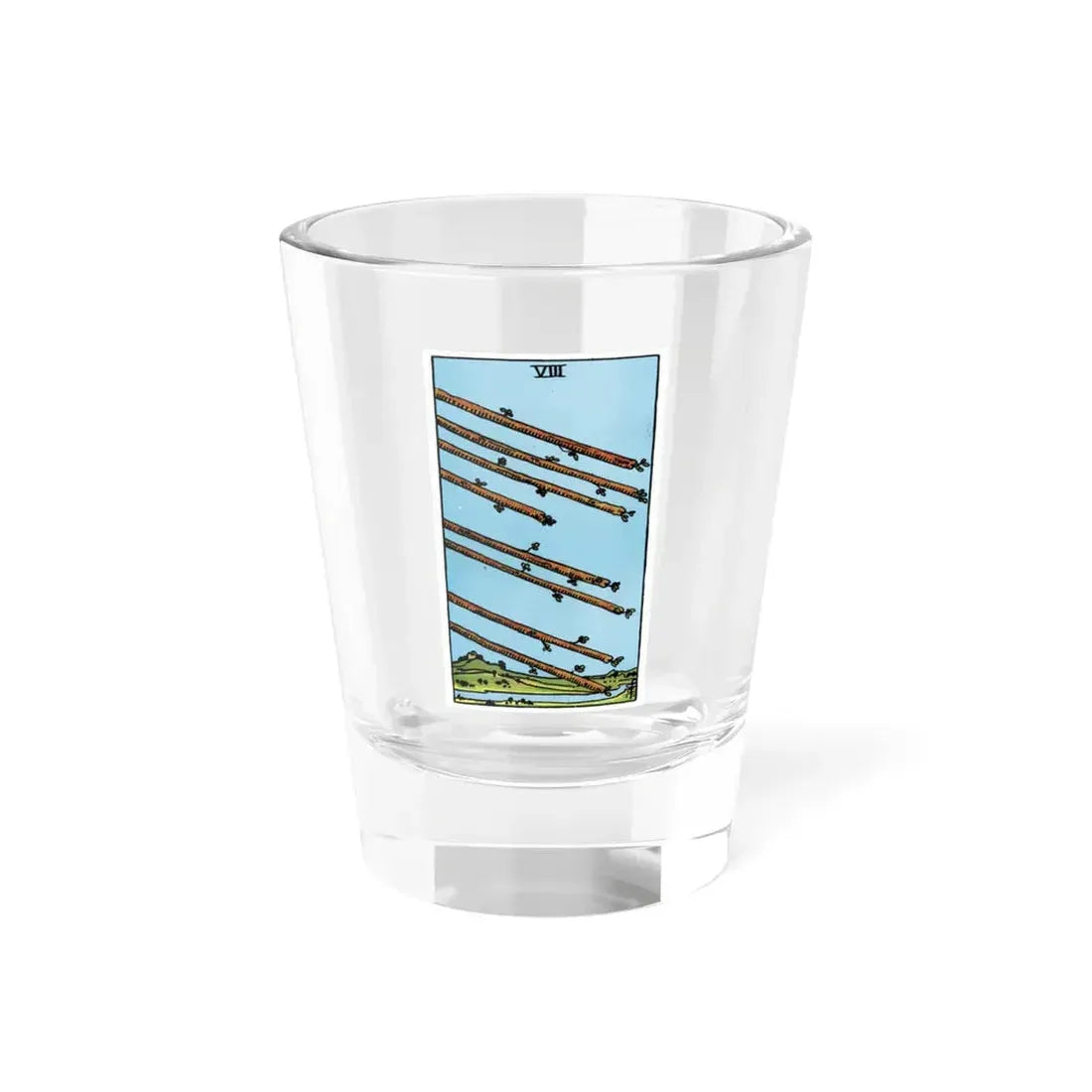 The 8 of Wands (Tarot Card) Shot Glass 1.5oz 1.5oz - Go Mug Yourself