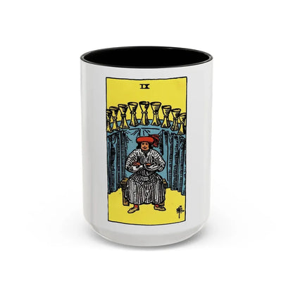 The 9 of Cups (Tarot Card) Accent Coffee Mug 15oz Black - Go Mug Yourself