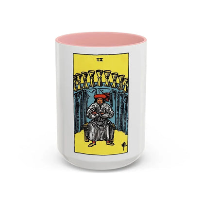The 9 of Cups (Tarot Card) Accent Coffee Mug 15oz Pink - Go Mug Yourself