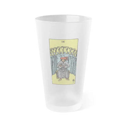 The 9 of Cups (Tarot Card) Frosted Pint Glass 16oz Default Title - Go Mug Yourself