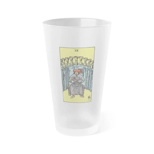 The 9 of Cups (Tarot Card) Frosted Pint Glass 16oz Default Title - Go Mug Yourself